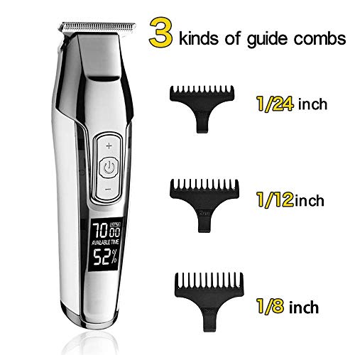 KEMEI Men's LCD Display Baldheaded Hair Clipper Professional Beard Hair Trimmer Tools Wireless Electric Haircut Cutter Machine Rechargeable Edger,Cordless and USB Rechargeable - Thumbnail 7