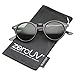Vintage Inspired Small Round Circle Key Hole Retro P3 Sunglasses with Rivets (Black)
