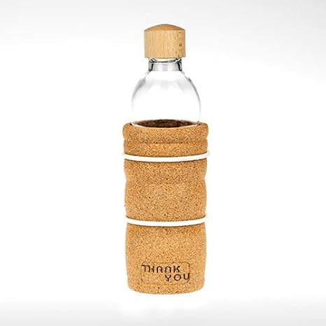 Amazon Co Jp Nature S Design ネイチャーズデザイン Thank You 100 ナチュラルボトル ウォーターボトル ガラス水筒 ガラスボトル To Go 500ml ホーム キッチン