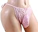 Sissy Pouch Panties Men's Silky Smooth lace Bikini Briefs Lingerie Underwear Sexy for Men (L, Pink)
