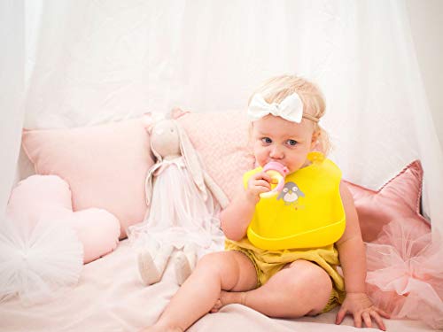 NatureBond Silicone Baby Bibs for Babies & Toddlers (2 PCs) | Free Waterproof Pouch | Wipes Clean Easily, Soft, Unisex, Adorable in Appetite Stimulating Colors