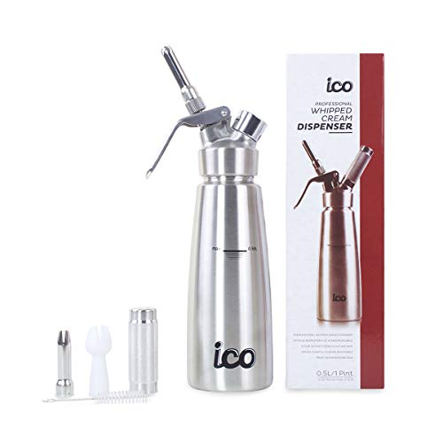 ICO Brand 1 Pint All Stainless Steel Professional Whipped Cream Dispenser