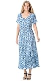 Women's Plus Size Short Sleeve Crinkle Dress