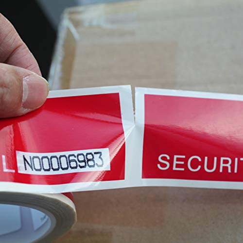 TamperSeals Group 1 Roll Precut Serial Numbered Red Tamper Evident Security Tape (48mm X 50m X