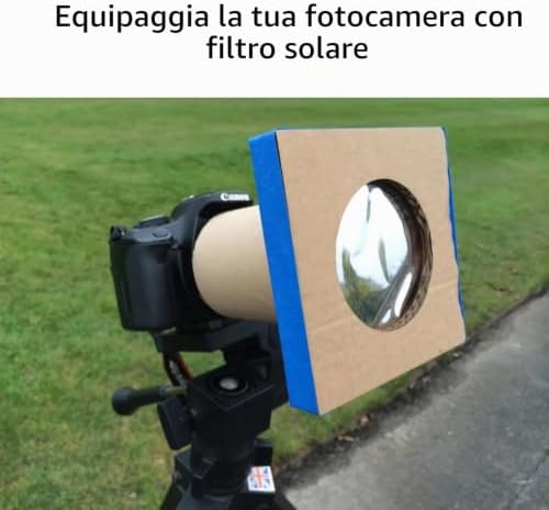 Filtro Solare per Telescopio, Binocolo e Fotocamera | Pellicola Solare DIY da Ritagliare per Eclissi e Foto del Sole | OD 5.6 | Testato ISO 12312-2 | 150 x 150 mm