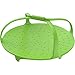 iCooker Vegetable Steamer [Heat Resistant] - Premium Quality Silicone Steamer Microwave Basket For Healthy Cooking - Best Steaming Bowl Pot With Locking Handles (Green)