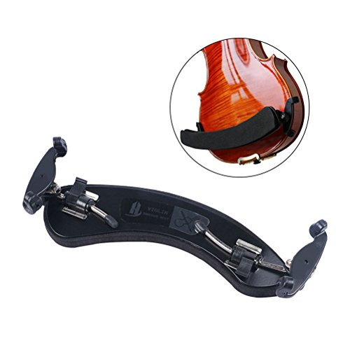 Vankcp Violin Aluminum Alloy Shoulder Rest for 4/4-3/4 Sizes, Adjustable Violin Shoulder Pad Mute for Beginners and Professionals, Collapsible and Adjustable, Black