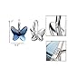EleQueen 925 Sterling Silver Butterfly Love Hoop Huggie Stud Earrings Denim Blue Made with Swarovski Crystals