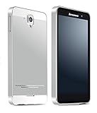 Tip-top® Aluminum Metal Bumper Frame Case with Acrylic Back Plate Cover for Lenovo S8 S898t S898T+(silver)
