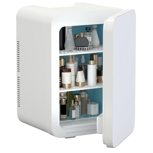 ARTETHYS Mini Fridge for Bedrooms 20L Small Car Fridge Mini Refrigerator with System Cooler and Warmer for Home Office, 220V AC/12V DC, White