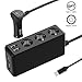 Cigarette Lighter Adapter USB C Car Charger 3 Socket Multi Power DC Outlet Splitter 12V/24V 120W 4 USB Ports with LED Voltmeter Type C Cable for iPhone iPad Android Samsung GPS Dash Cam Black