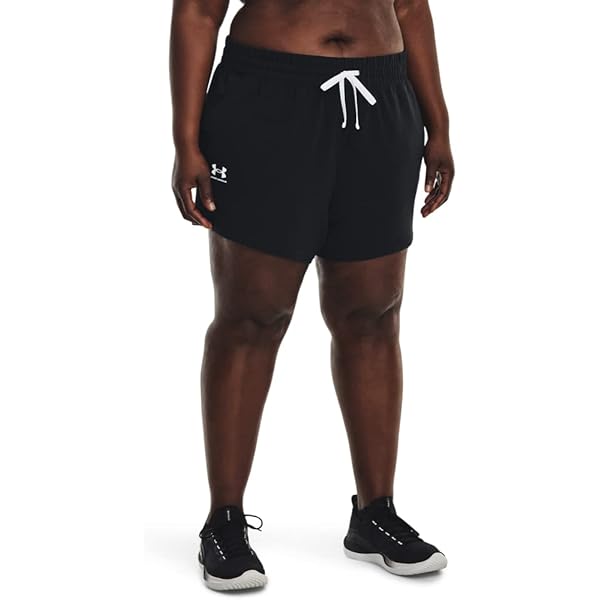 Under Armour Women's Rival Fleece Shorts, (001) Black / / White, X