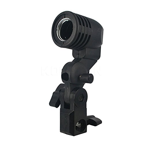 Hanbaili EU Plug Photo Studio Single Head Light Adapter Mounting Socket, Photography Photo Bulb Holder E27 Socket Flash Umbrella Bracket Mount