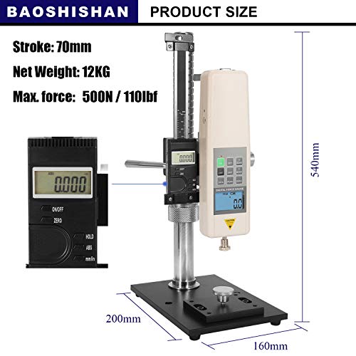 BAOSHISHAN Digital Force Gauge HP500 Push Pull Gauge (50kgf/110lbf