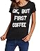 Haola Women's Casual Tops Summer Street Printed T-Shirt Short Sleeve Funny Tees Black S