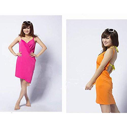 Bath Towel Wrap Soft Easy Wear Clean For Beach Spa Bathrobes Bath Skirt Lady Girls Wearable 1 Piece Rose Red - Thumbnail 3