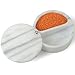 RSVP White Marble Swivel Top Dual Compartment Salt Box