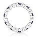 Gem Stone King 925 Sterling Silver Blue and White Created Sapphire Eternity Wedding Band Ring For Women (2.20 Cttw, Available In Size 5, 6, 7, 8, 9)