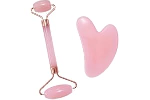 Beauty Skin Care Tool - Pink Jade Facial Roller and Gua Sha Stone Duo, Skincare & Sculpting Tools for Promoting Healthy Skin