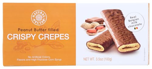 NATURAL NECTAR MILK CHOCOLATE PEANUT BUTTER CRISPY CREPES, 3.5 OZ (PACK OF 1)