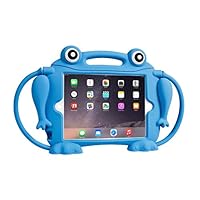 Kids Case for iPad Mini 1 2 3 4 5 - CHIN FAI [Eye Popping Frog] Shockproof Silicone Handle Stand Protective Cover for Apple 5th Generation iPad Mini 2019 and iPad Mini with Retina Display (Blue)