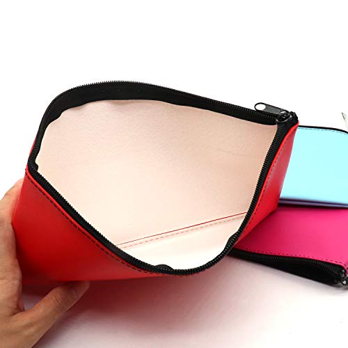 Omitfu 4Pcs Bank Deposit Bags Leatherette Money Pouch Cash Coin Receipt Bag with Zipper 11x6 Inch