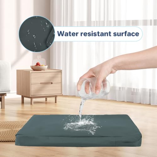 DUJUIKE - Waterproof Dog Bed Cover, Cage Replacement Cover, Pad Replacement Cover, Washable, Removable, with Zipper, Mattress Protector (Dark Grey, L(102x69x10cm))