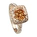 FM42 9mm Round Cut Champagne Crystal Princess Style Ring R72