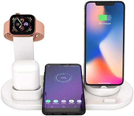 Wireless Charging Station, 3 in 1 Qi Fast Charger for Apple Watch 1 2 3 4 5/Airpods, Wireless Charger for iPhone 11/11 Pro/11 Pro Max/XS Max/XS XR Plus Samsung S10 S9 S8 S7 and Qi-Certified Phones