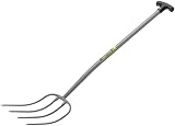 Bulldog 4 Prong Metal Handle Manure Fork with Plastic T-Handle view 2