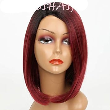 Amazon Com Straight Bob Hairstyle Synthetic Hair Black