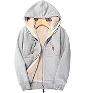 Jenkoon Womens Heavyweight Fleece Sweatshirt Full-Zip Sherpa Lined Hooded Sweatshirt Jacket Coat