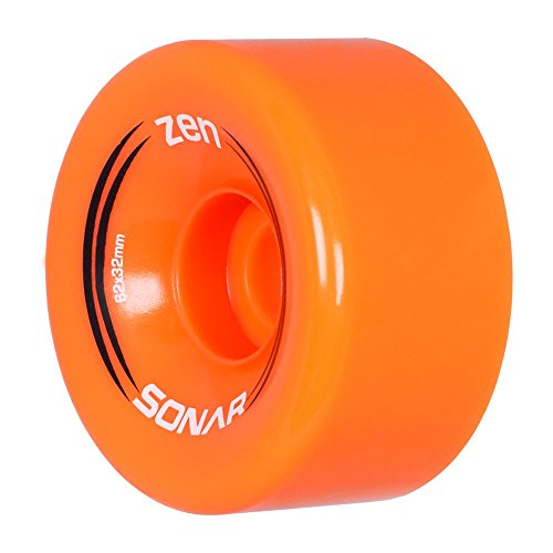 Sonar Wheels - Zen - Quad Roller Skate Wheels - 4 Pack of 32mm x 62mm 85A Wheels | Orange