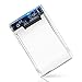ELUTENG 2.5 HDD Enclosure USB C UASP Clear External Hard Drive Case USB3.0 - USB3.1 Cable Transparent SATA to USB C SSD Compatible 9.5mm/7mm 2T