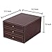 MyGift Executive 3-Drawer Leatherette Office Filing Document Cabinet Drawer Box, Brown