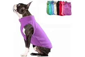 JACKO & CO - Fleece Vest Sweater with Leash Ring - Soft Lightweight Breathable for Puppies Small Medium Dogs, Kitten, Cats, Chihuahua - Warm for Fall/Autumn/Winter (Purple, X-Large 17-25lbs)