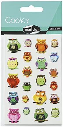 Maildor - Ref 560426C - Cooky Stickers (Pack of 8 Sheets) - 7.5 x 12cm - Assorted Animal Designs - 192 Stickers Total, 3D Stickers, Suitable for Children Aged 3+