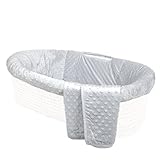 Tadpoles Minky Dot Moses Basket Bedding Only Set, Grey