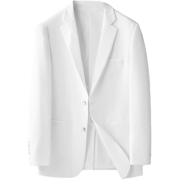 Men's White Suit Jacket Business Formal Single West Casual