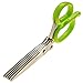 Herb Scissors - Stainless Steel 5 Blades For Fresh Parsley, Garden Herbs, Meat Mincing| Clever Cutter, Housewarming Gifts As Seen On TV | W/ BONUS Strawberry Huller & Brush