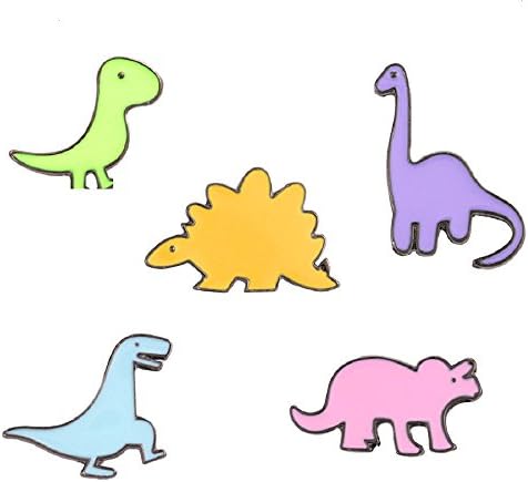 5 Pcs Animal Dinosaur Patch Cartoon Brooch Pin Badges Set for Clothes Bags Backpacks