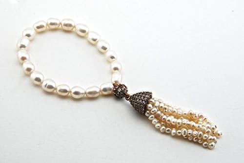 Baroque Pearl tassel bracelets bronze bracelets for women Wedding Jewelry, Bridal Bracelets Traditional Bracelet,FAST SHIPPING, DELIVERY TİME 3 DAYS VIA UPS AND NO ADDITIONAL CHARGE