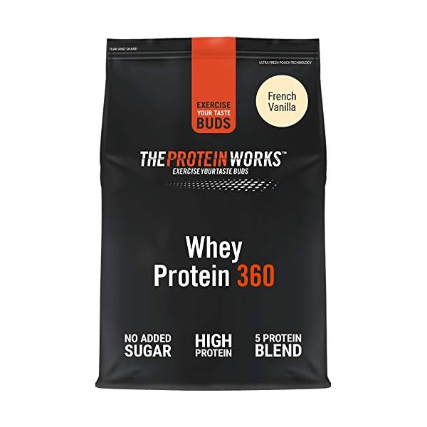 THE-PROTEIN-WORKS-Whey-Protein-360-Powder-High-Protein-Shake-No-Added-Sugar-Low-Fat-Protein-Blend-French-Vanilla-12-Kg Protein Works - Whey Protein 360 | Premium Whey Shake | Whey Protein Powder Blend | No Added Sugar Protein Shake | 40…