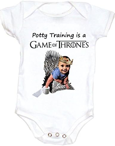 Vulgar Baby Bodysuit, Potty Training Game of Thrones, 3-6 MO, White