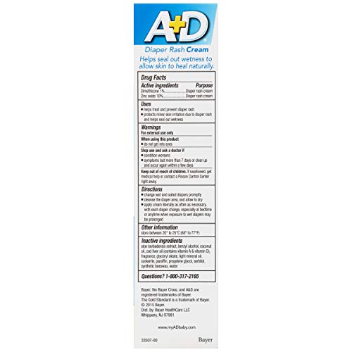 Buy A+D Diaper Rash Cream, Zinc Oxide Cream, 4 oz (113 g) Online at