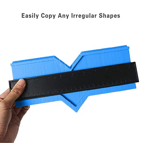 10 Inch Contour Gauge,Duplicator Plastic Profile Gauge Measure Ruler Easy Outline Gauge Standard Wood Marking Tool(Blue)