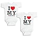 Baby Bodysuits I Love Daddy Mom Unisex Short Sleeve 100% Cotton Undershirt Gift Newborn Friend(DM-L)