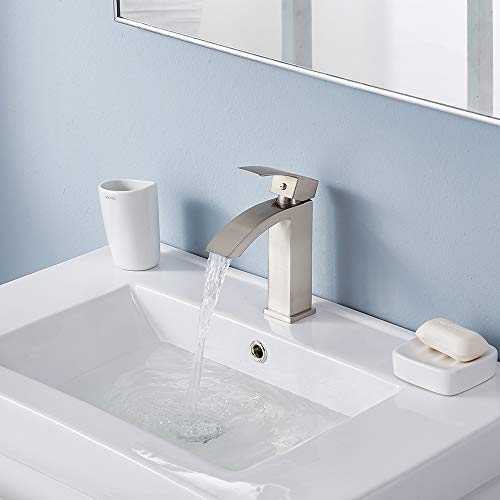 Friho Single Handle Waterfall Vanity Sink Faucet with Extra Large