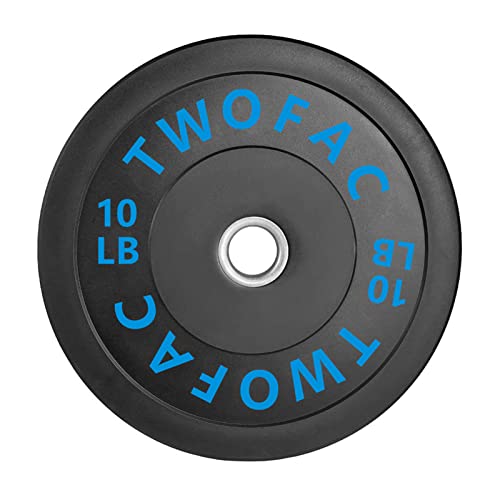 TWOFAC Improved Rubber Bumper Plates, A Pair of 10LB Olympic Weight