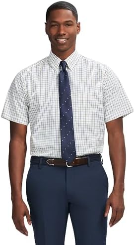 Amazon.com: Haggar Premium Comfort Slim Fit Men's Button Up Dress Shirt,Turquoise  & Navy Check,17-17.5 34/35 : Clothing, Shoes & Jewelry